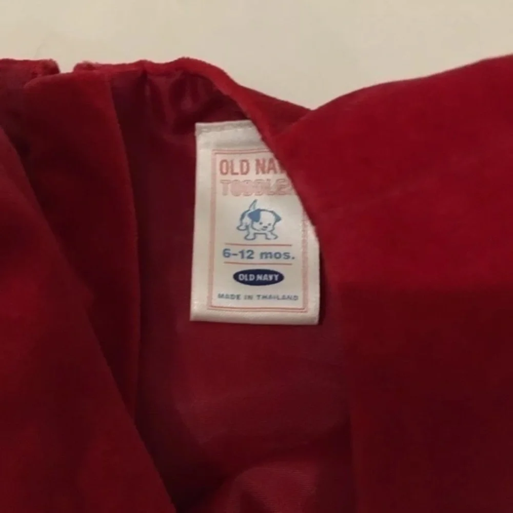 Old Navy Toddler 6-12 Months Girl Red Velvet Dress